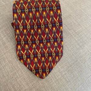 VTG Bruno Piatelli Designer Luxury Tie Geometric 100% Silk‎ Career Occasion